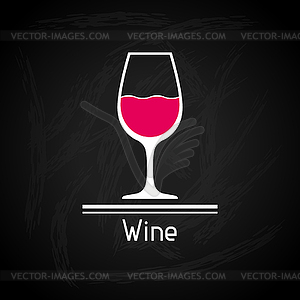 With glass of wine for menu cover - vector clip art