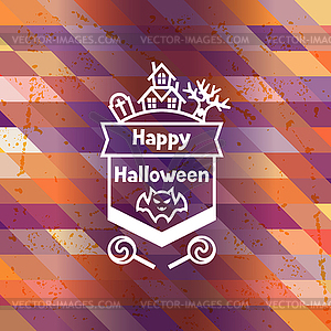 Счастливый Хэллоуин открытка с значки анг икон - клипарт в векторе