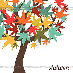 Background of stylized autumn tree for greeting card - vector image