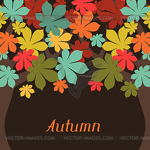 Background of stylized autumn trees for greeting - vector image