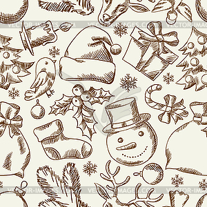 Merry Christmas seamless pattern design - vector clipart