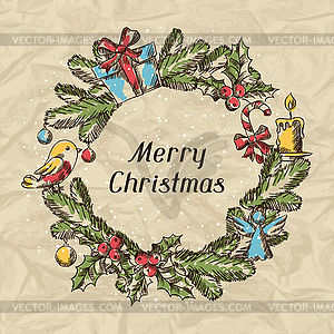 Merry Christmas invitation card template - vector clipart