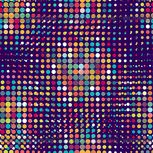 Disco seamless pattern of halftone dots in retro - vector image