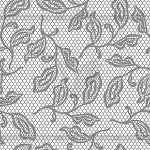 Old lace seamless pattern with ornamental flowers - vector clipart