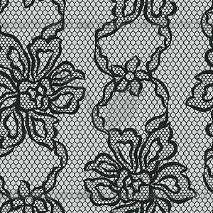 Old lace seamless pattern with ornamental flowers - vector clipart