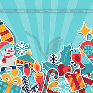 Merry Christmas and Happy New Year invitation card - vector clipart