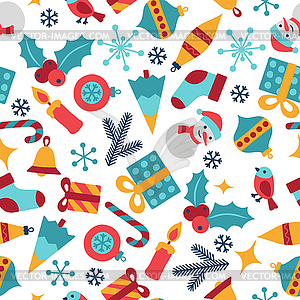 Merry Christmas and Happy New Year seamless pattern - vector image