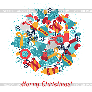 Merry Christmas holiday background for invitation - vector image