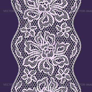 Old lace seamless pattern with ornamental flowers - vector clipart