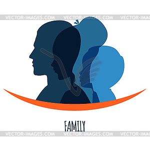 Family icons head - vector image