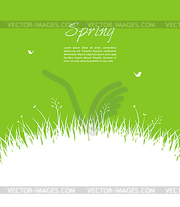 Summer background with grass - vector image