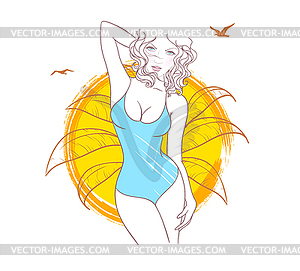 Summer woman - vector image