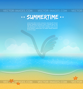 Summer background with sand and water - vector EPS clipart