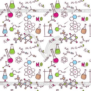 Hand draw chemistry pattern - vector image