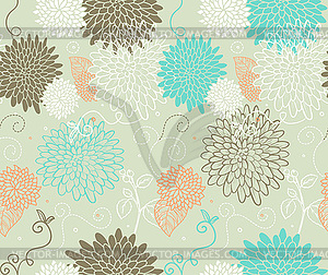 Seamless floral pattern - vector clipart