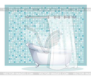 Blue bath - vector image