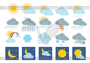 20 weather icons - royalty-free vector clipart