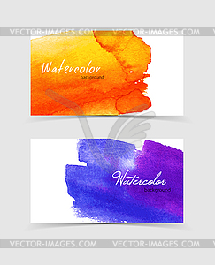 Watercolor design cards - vector image