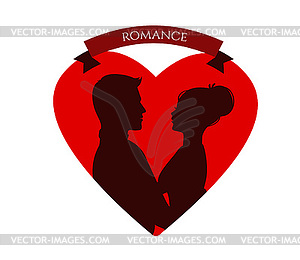 Kissing couple - vector clipart