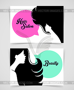 Cards with women - vector clip art