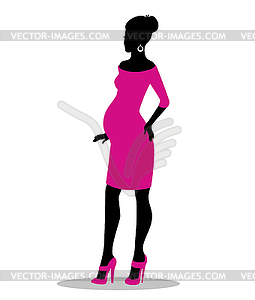 Pregnant woman - color vector clipart