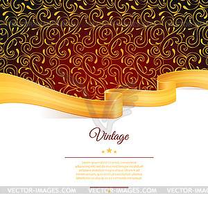 Backgroundd with gold ribbon - vector clip art