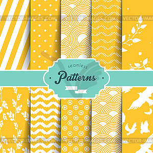 Seamless patterns set - color vector clipart