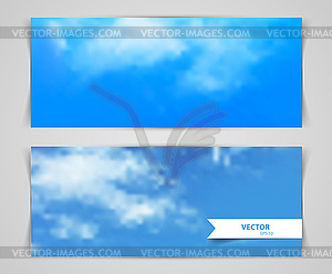 Голубое небо с облаками - векторное изображение