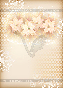 Christmas Poinsettias Celebration Background - vector image