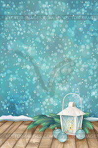 Winter Christmas Scene Background - vector image