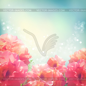 Shining flowers roses (peonies) background - vector image