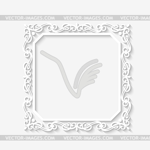 Vintage baroque white frame - vector image