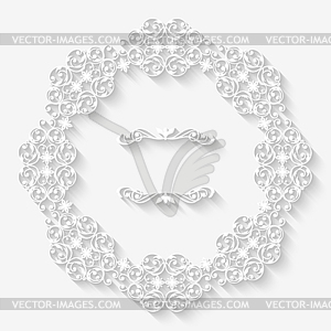 Vintage border white frame - vector image