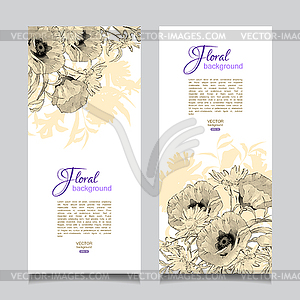 Vintage Floral Banner - vector clip art