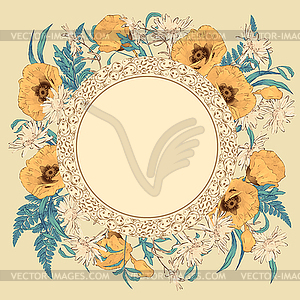 Vintage Flower Frame - vector image