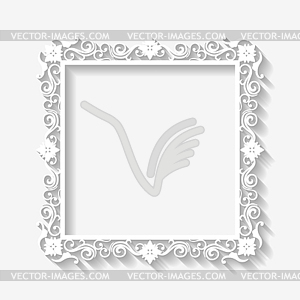 Vintage white frame background - vector image