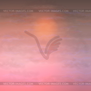 Sky Clouds Sunset Background - vector clip art
