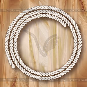 Wood Frame Rope Design - vector image