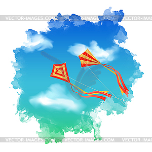 Sky Kite Watercolor - vector clip art