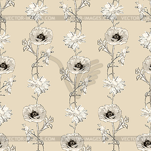 Flowers Seamless Pattern - vector clipart