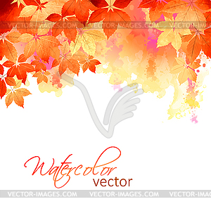 Autumn Watercolor Fall Leaves - vector clipart