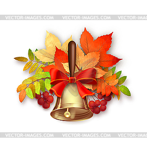 Autumn Fall Leaves and Bell - royalty-free vector clipart