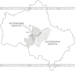 Outline map of Moscow region - vector image