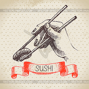 Japanese . Sketch and watercolor - vector clip art