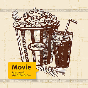 Movie . Sketch background - vector image