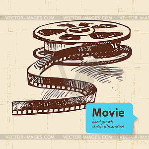 Movie . Sketch background - vector clipart