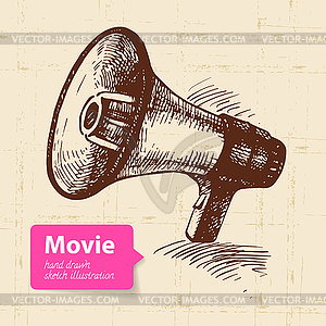 Movie . Sketch background - color vector clipart