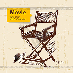 Movie . Sketch background - vector clip art