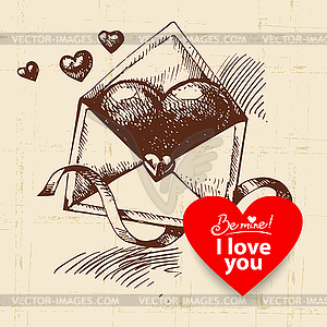 Valentine`s Day vintage background - vector image