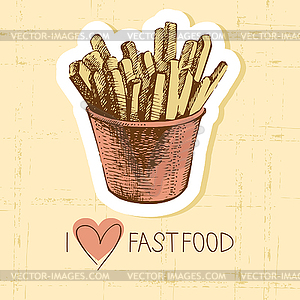 Vintage fast food background. . Menu desi - vector EPS clipart